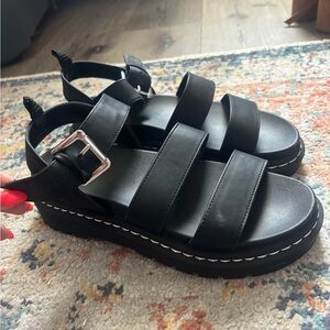Black Strappy Platform Sandals